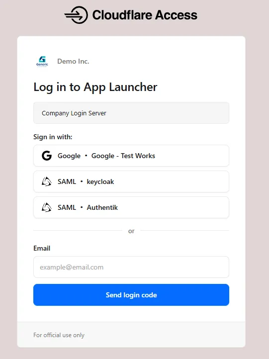 更新后的 Access 登录页面的屏幕截图