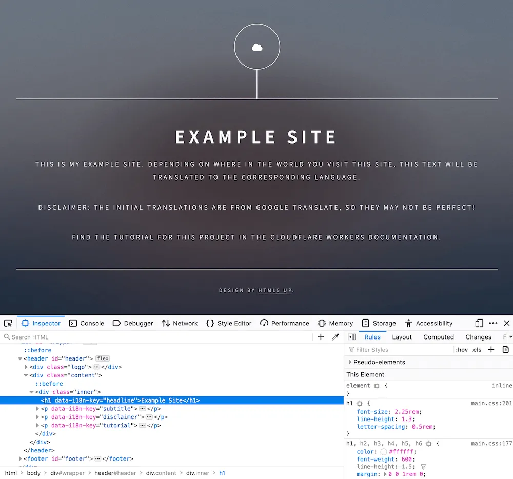 Chrome DevTools 中显示的上述元素演示代码