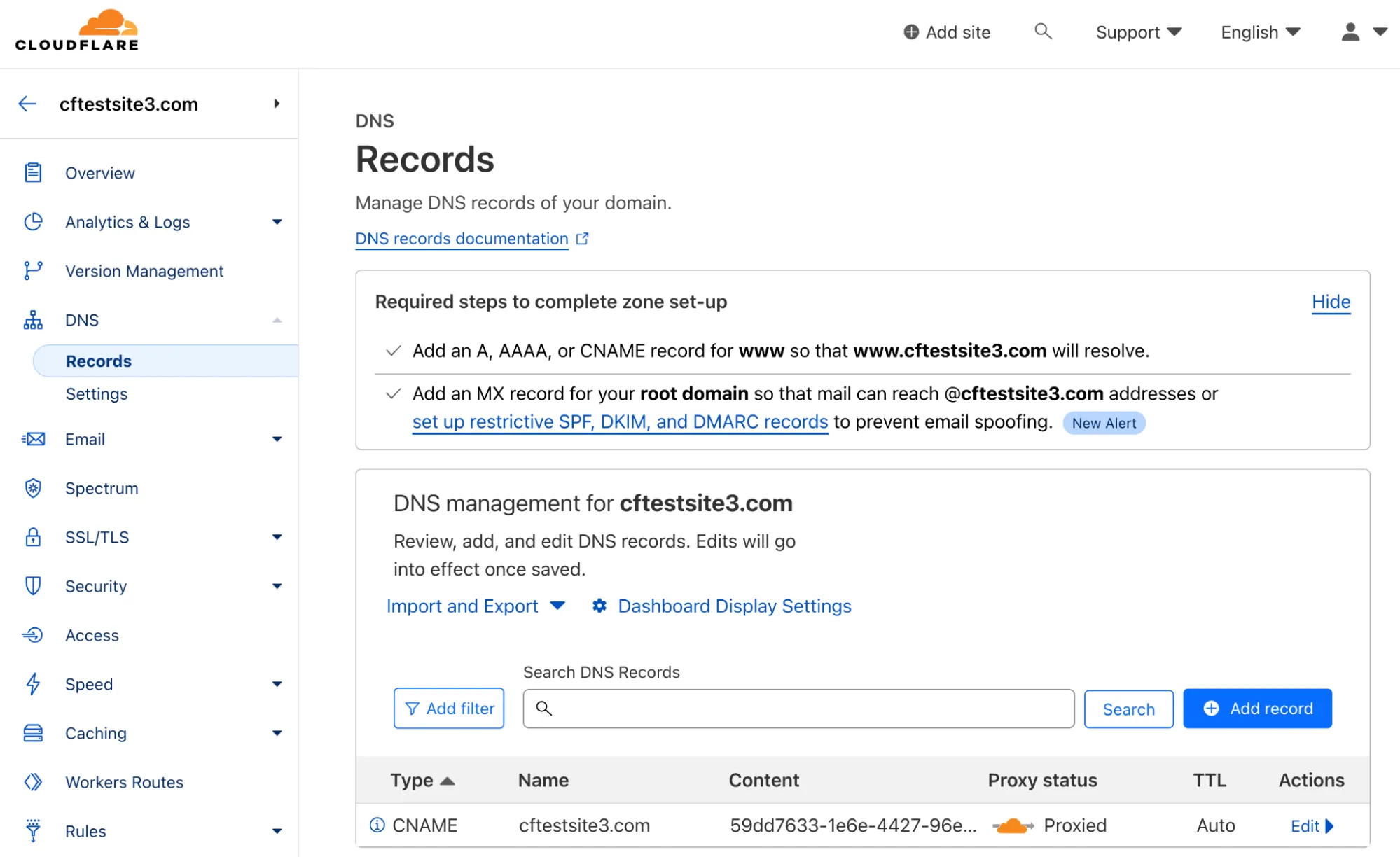 Cloudflare Tunnel 会自动创建一个指向已部署隧道的 CNAME DNS 记录